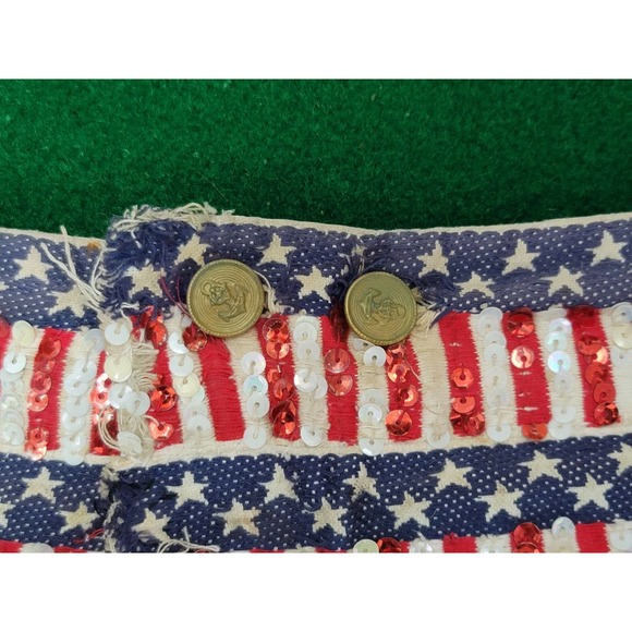Vtg Custom USA Sequin Embroidered Shorts - Picture 4 of 12